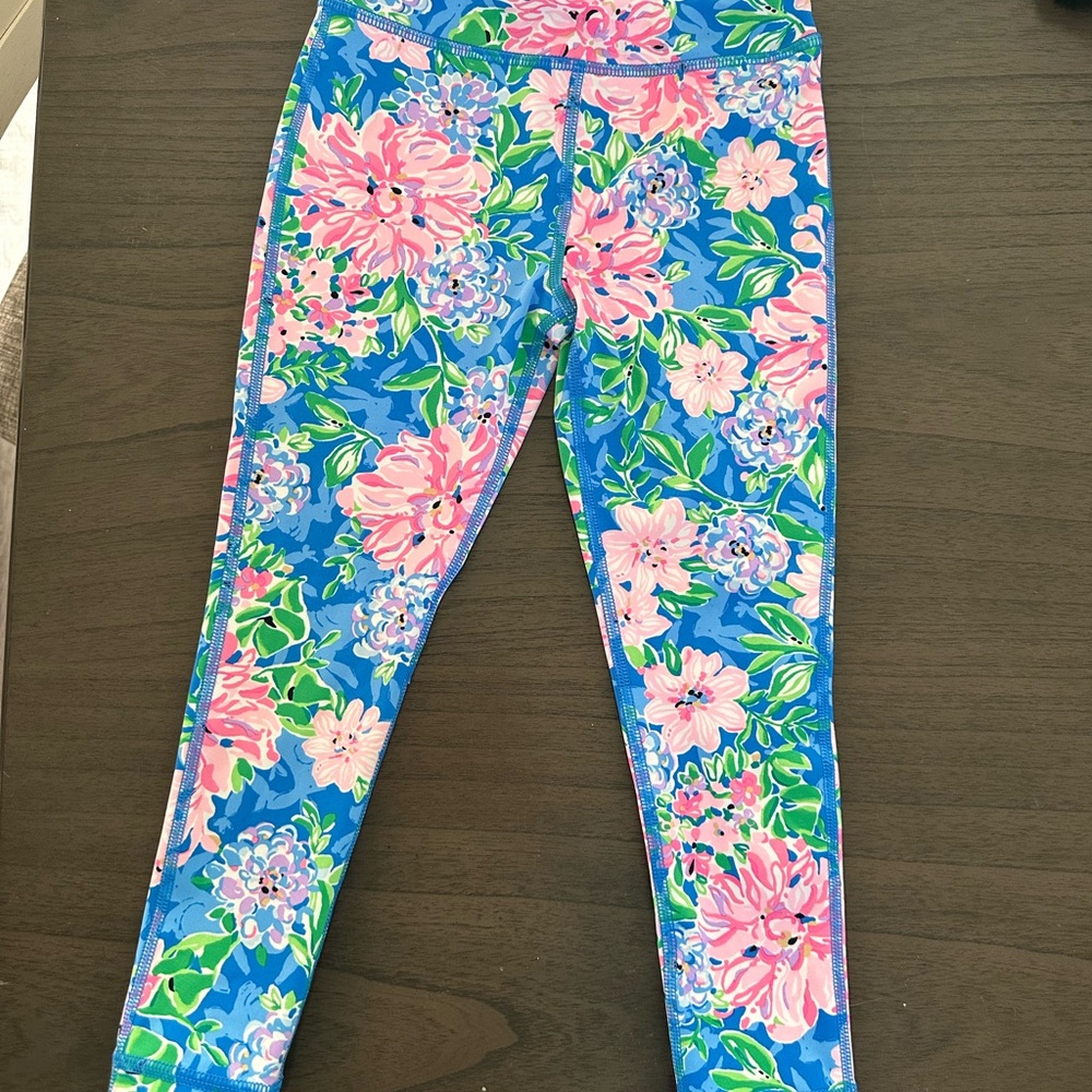 Lilly Pulitzer Kids Floral Leggings - Blue and Pink